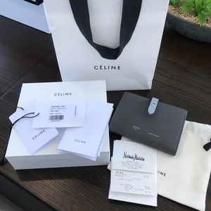 CELINE Small wallet grey/blue